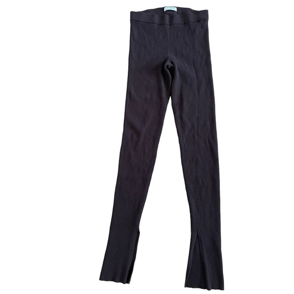 Babaton Aritzia Women's S Brown‎ Ribbed Sweater Knit Fitted Skinny Pants Legging - Picture 1 of 8